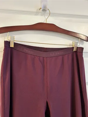 LL Bean Mid Weight Thermal Leggings Burgundy Size M thumbnail 2