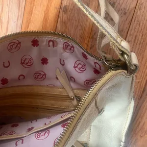 tan vintage cream lucky brand leather purse thumbnail 7