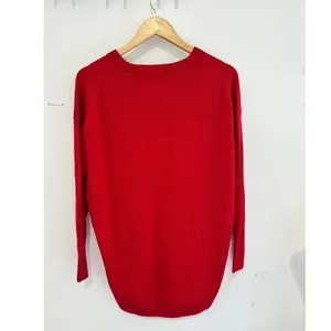 Loft Womens Red V-Neck High-Low Sweater XS NWT Workwear Holidays‎ thumbnail 2