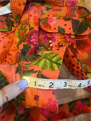NWT FARM RIO blooming garden shorts orange boho tropical beach vacay floral sz M thumbnail 11