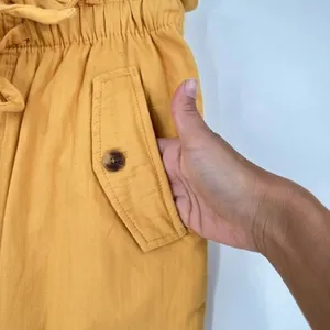 Loft Women's High Rise Straight Elastic Waist Crop Paperbag Pants Yellow‎ Small thumbnail 6