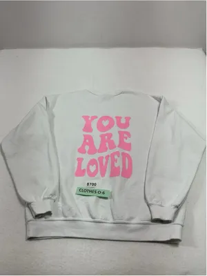Womans Excellent Condition Gildan Sweatshirt Pullover Large White Graphics thumbnail 2
