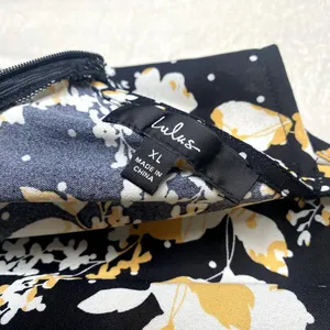 Lulus I Wanna Be Yours Floral Sleeveless Mini Slip Dress XL Black Cowl Neck thumbnail 4