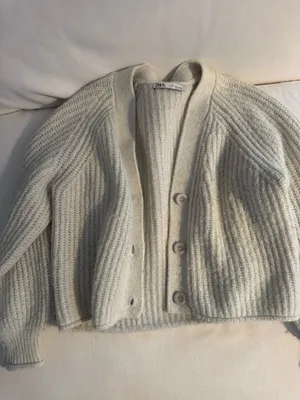 ZARA Grey Cardigan Sweater thumbnail 3
