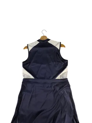 NWT PGA TOUR Women’s Golf Dress M Navy White Mesh Colorblock 1/4 Zip Pockets thumbnail 7
