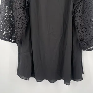 CITY CHIC Blouse Size XL/22 Lace Breeze Top Black Embroidered Eyelet Statement thumbnail 7
