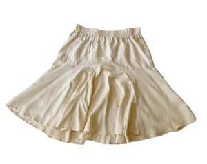 Vintage 80s Creamy white drop waist skirt with elastic waistband 🔥 thumbnail 1