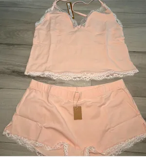 skims cotton lace triangle cami and boxer set thumbnail 3
