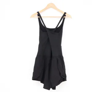 Black Athletic Romper Crisscross Back Cutout Workout Tennis Dress Small thumbnail 3