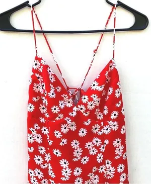 BriDGE Womens medium red Sleeveless Floral strappy spring sleeveless sun dress thumbnail 3