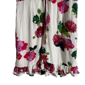 Ashley Park White Floral Print Lace Up Corset Ruffle Hem V-Neck Mini Dress 12 thumbnail 7