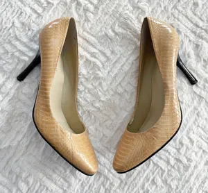 Lauren by Ralph Lauren Tan Snake Skin Pumps thumbnail 1