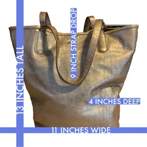 Lauren Ralph Lauren Gold Snakeskin-Embossed Leather Tote Bag thumbnail 15
