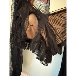 Meraki Top Witchy Sz M Mesh Balloon‎ Sleeve Ruched Crop Sweetheart Gothic Goth thumbnail 3