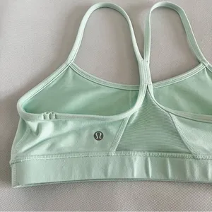 Lululemon Flow Y Bra Size 8 Sea Mist Mint Back Mesh Detail thumbnail 3