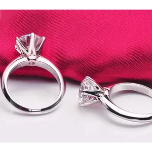 Boutique 2Ct Solitaire Platinum S925 Simulated Diamond Engagement Wedding Ring, Size‎ 6 thumbnail 5