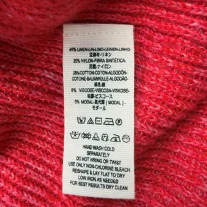 Free People Alana Linen Blend Cable Knit Off Shoulder Sweater Red MEDIUM thumbnail 8