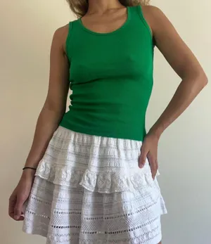 Citi Wear Green Rib Knit Tank Top thumbnail 5