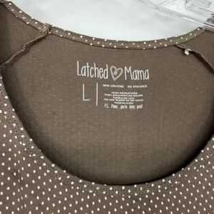 Latched Mama Brown Polka Dot Nursing Maternity‎ Midi Dress Large 3/4 Sleeve thumbnail 6
