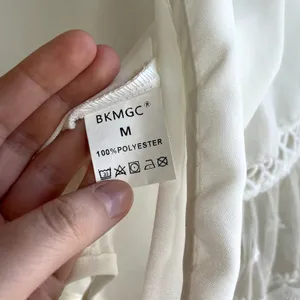 BKMGC sheer white cropped cardigan top lace detail tie front women's size‎ M thumbnail 5