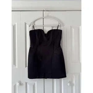 Zara Strapless Black Mini Dress Large New With Tags thumbnail 2