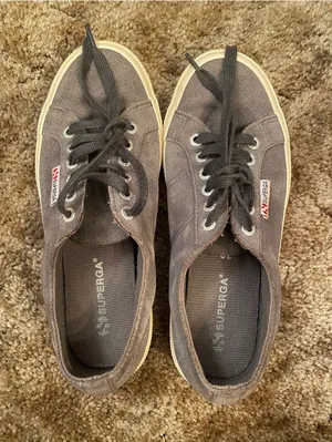 Superga Gray Canvas Low-Top Sneakers with Cream Sole EU 39 thumbnail 1
