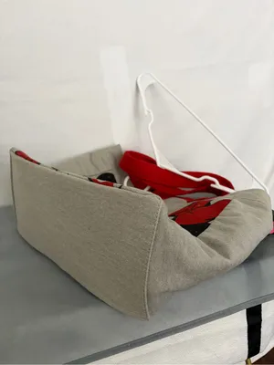 Disney Store Mickey Minnie Mouse Kissing Canvas Tote Bag Red Handles Pocket(F314 thumbnail 9
