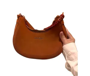 Nanette Lepore rust dusty orange baguette shoulder crescent bag custom dyed thumbnail 3