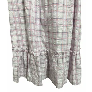 English Factory Plaid Midi Dress W/Ruffles White/Purple Women's Size‎ Small thumbnail 5