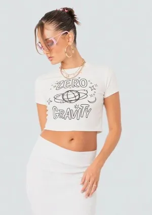Edikted Zero Gravity Cropped T-Shirt thumbnail 1