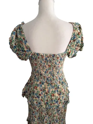 BAND OF THE FREE Floral Smocked Midi Dress Size Small thumbnail 4