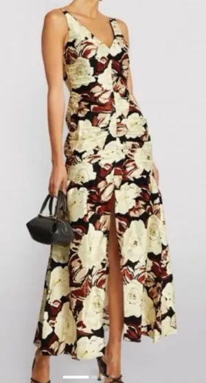 SIR the Label Vivienne silk gown black brown and ivory floral size 0 thumbnail 1