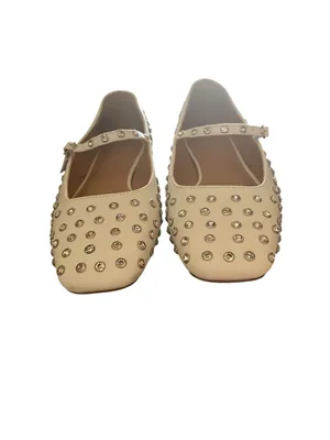 Ellidy Ballet Flat Studded Mary Jane embellished white leather Lolita glam thumbnail 8