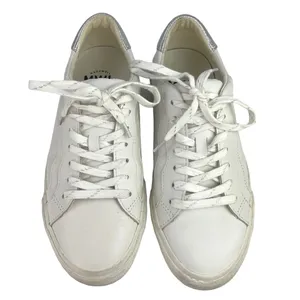 Madewell White Silver Leather Lace Up Sidewalk Low Top Casual Sneakers Size 7.5M thumbnail 2