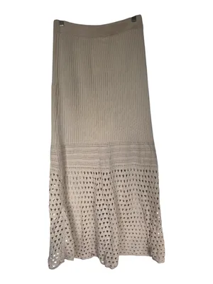 Free People Beige Crochet-Panel Maxi Skirti thumbnail 3