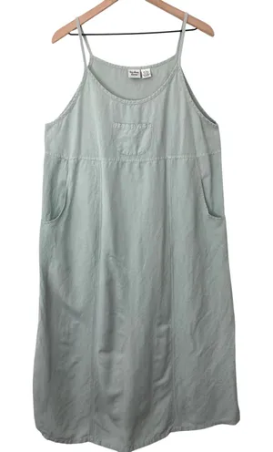 Vintage Homestead Prairie In Due Time Maternity Linen Blend Mint Blue Maxi Dress thumbnail 1
