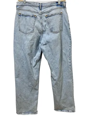 Abercrombie & Fitch 90s Baggy Low Rise Jeans 33/16 LONG Curve Love Light Wash thumbnail 6