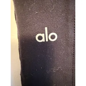 Alo Yoga Womens High Waist Airbrush Seam Flare Leggings Black Front‎ Slit Pants thumbnail 4