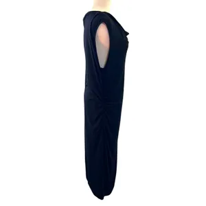 HALSTON NWT Black Cowl Neck Sleeveless Dress Sz LG Bodycon Wedding Formal Prom thumbnail 6