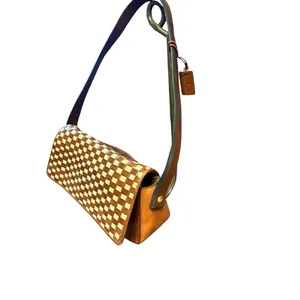 Etienne Aigner Brown Beige Leather Woven Shoulder Bag One Size thumbnail 4