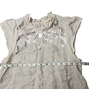 Ulla‎ Johnson Aimee Lace Yoke Linen Blouse Size 6 thumbnail 4
