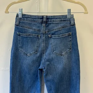 BP High Rise Flare Jeans Medium Wash Blue Denim Size 24 Full Length Festival thumbnail 5
