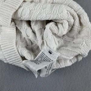 Abercrombie & Fitch Womens Cable Knit Sweater Vest Cream White XS Sleeveless Top thumbnail 7