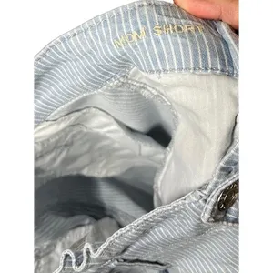 American Eagle Mom Shorts Size US 14 Striped Light Blue Pleated High Rise Casual thumbnail 5