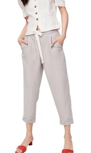 Aritzia Wilfred Size S Allant Gray Boat Pants Linen Blend Womens Ankle Crop thumbnail 1