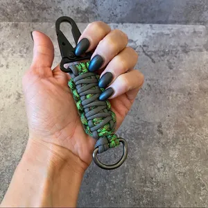 Paracord Keychain Handmade USA Unisex Sporty Green Grey NEW King Cobra thumbnail 9
