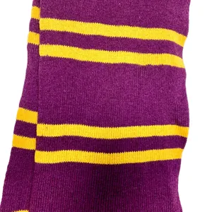 Harry Potter Gryffindor Scarf Costume Halloween Purple Yellow Stripe Lambs Wool thumbnail 4