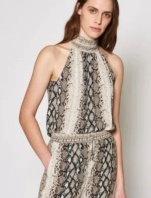 Joie Erola Mock-Neck Snakeskin Print Top – Size Small thumbnail 1