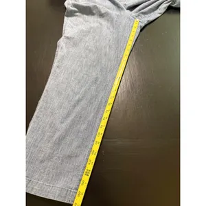 Lands End Womens 14T Mid Rise Blue Chambray Pull On Straight‎ Leg Pants thumbnail 3