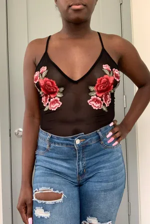 Black Mesh Bodysuit Size M thumbnail 1